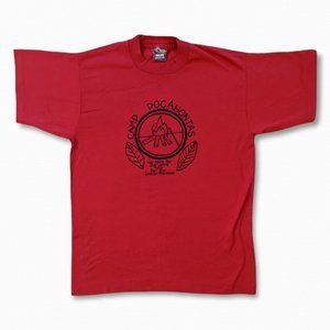 Vintage Red Camp Pocahontas Short Sleeve Crew Neck Tee T-Shirt